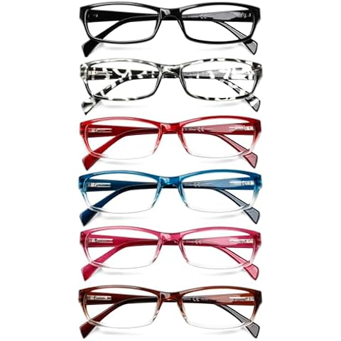 SIGVAN 6 Pack Ladies Reading Glasses for Women Blue Light Blocking Spring Hinge Rectangular Womens Readers Eyeglasses (colorful, 1.50, x) Cover