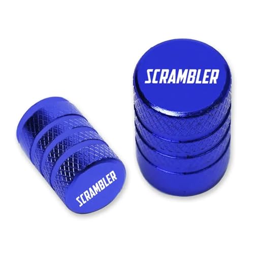 Reifenventilkappen Für Ducati Scrambler 400 800 1100 Motorrad Zubehör CNC Aluminium Rad Reifen Ventilschaft Luftdichte Abdeckungen Kappe Alle Jahre(Blue)