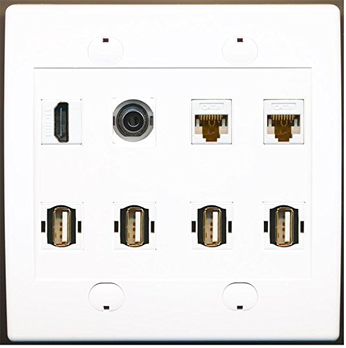 RiteAV 4 x USB 2 x Cat6 Ethernet 1 HDMI 1 x płyta ścienna audio 3,5 mm