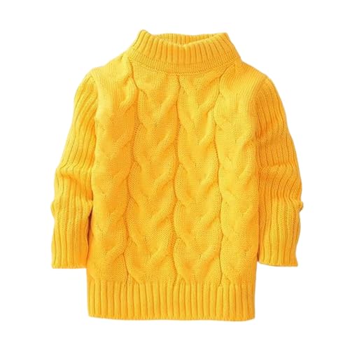 Girls Boys Knit Sweater High Collar Pullover Long Sleeve Solid Color Tops Fall Winter Sweaters Cotton Outerwear Clothes