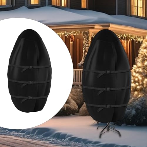 Qianly Upright Christmas Tree Storage Bag, Upright Xmas Tree Bag, Upright Holiday Storage Container, Stand Not Included, Black 89 cmx190 cm