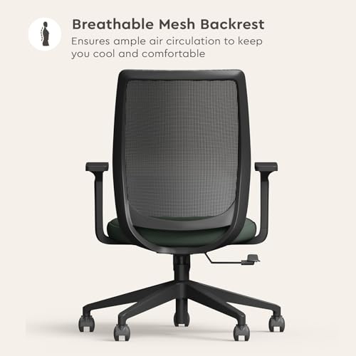 Image of Interio by Godrej Curv Premium Mesh Wide Back Ergonomic Chair for Work from Home /Study | 1 Year Warranty | Height Adjustable Chair | Heavy Duty PP Base | DIY Installation (Earthstone)