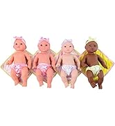 Constructive Playthings Tender-Touch Multi-Cultural Baby Dolls with Blankies, Set of 4