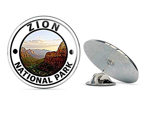 NYC Jewelers Round Zion National Park (Hike Travel Utah ut rv) Metal 0.75" Lapel Hat Pin Tie Tack Pinback