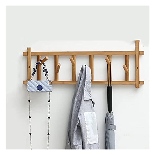 Porte-manteau mural avec 6 crochets en bois pour l'entrée et la chambre