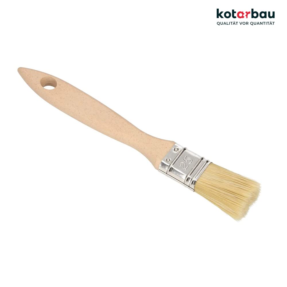 KOTARBAU® Farbpinsel Mit Holzgriff 25 mm 50 St. Alle Größen Flachpinsel Beizen Lasur Farben Malerpinsel Streichen Lack Acrylfarben Reißfeste Borsten Auswaschbar Uni