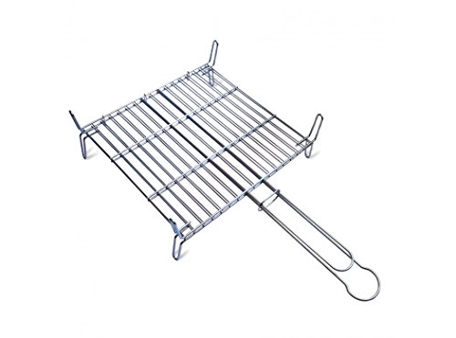 Parrilla Camping 25X30Cm Asar Doble Acero Cincado En Oferta Belseher Pdc 25 X 30 Parilla, Acero, Plata