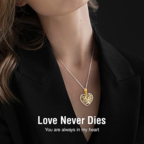 Urn Necklaces for Ashes - 24K Gold Plated Memorial Pendant & 925 Sterling Silver Cremation Jewelry for Human Ashes - Keepsake Necklace for Women to Hold Ashes of Loved Ones with Funnel Filler2