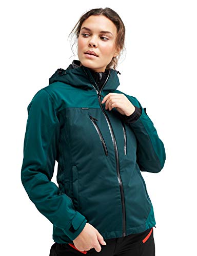 RevolutionRace Women’s Silence Proshell Jacket, Waterproof Softshell Jacket with Ventilation Zippers, Deep Teal, XL