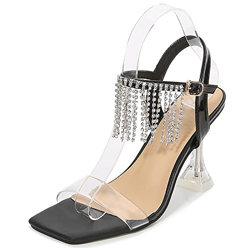 Sandales de mariage à talons hauts ornées de strass premium bout ouvert