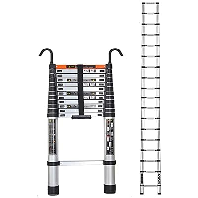 Telesladder Telesladders Multi-Purpose Extendable Ladder Telesladder 20Ft / 18.4Ft / 17Ft / 16.4Ft Aluminum Telescoping Ladder, Heavy Duty Folding Telesextension Ladders with/5.2M/