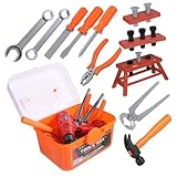 Rangement pratique : l'ensemble d'outils de jeu est avec une boîte à outils, ce qui permet de garder facilement les outils organisés et en un seul et d'éviter de les perdre, d'outil de construction de simulation, d'outil de réparation