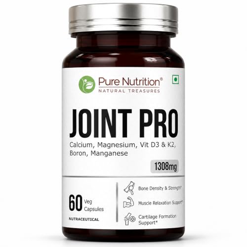 Image of Pure Nutrition Joint Pro (1308mg), 60 Veg Capsules | Calcium, Magnesium, Vitamin D3 & K2, Boron & Manganese | Supports Joint, Bone & Cartilage Health