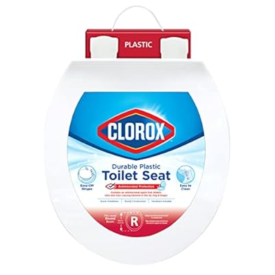 Clorox Round Beveled Plastic Toilet Seat with Easy-Off Hinges – Wiggle-Free Design