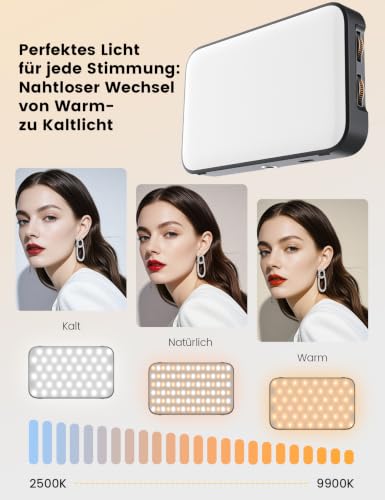 174 cm Handy Stativ mit Fülllicht, Selfie Stick Tripod mit Fernauslöser – Ansicht 2