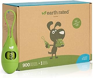 Earth Rated Dog Poo Bag Holder For Lead, Durable and Guaranteed Leakproof, 1 Dispenser, 900 Bags, Unscented