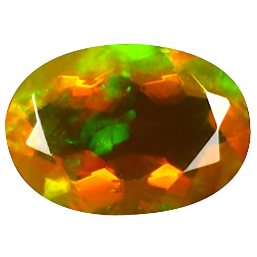 Opale naturelle arc-en-ciel 360° ovale 1.17 ct à feux clignotants intenses pour bijoux
