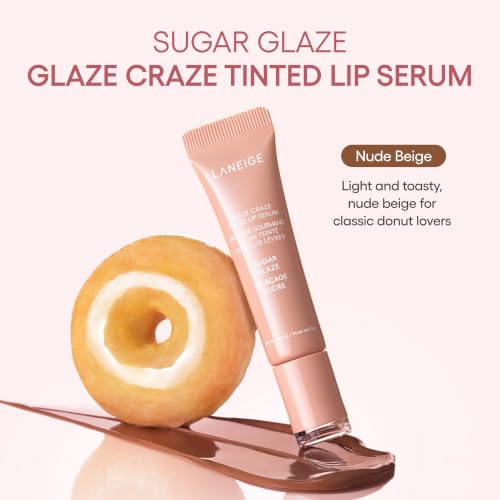 Image of Laneige Glaze Craze Tinted Lip Serum | Plumping, Nourishing Hydration with Polypeptide and Ceramides | Lip Balm for Dry & Chapped Lips |Ultra Glamorous Shiny Lips