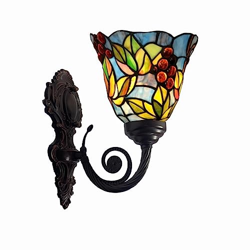 Vitral lampe murale style Tiffany 7 pouces au design artisanal raffiné