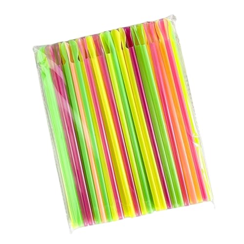 50 pitillos desechables con cuchara multicolor miniatura 1