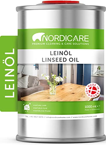 Nordicare Aceite de linaza [1L] para la protección de la madera I Barniz de aceite de linaza para...