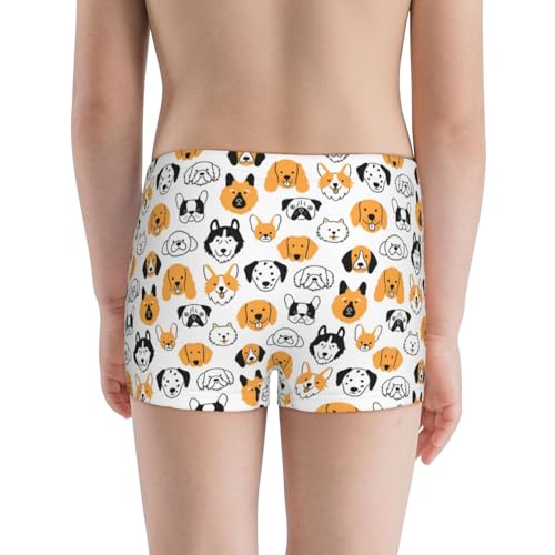 Boys' Cotton Boxer Brief Soft Underwear-Dog Faces3