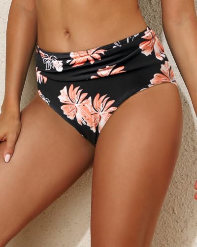 Image of Tempt Me Women Mid Rise Bikini Bottoms Full Coverage Swimsuit Ruched Scrunch Swim Bottom