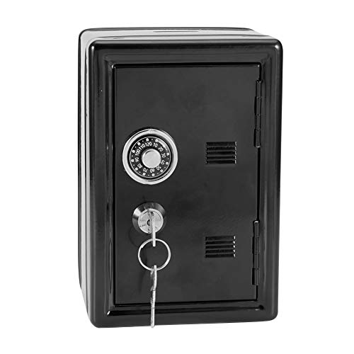 Coffre-fort d'épargne, Tirelire en métal en Forme de Coffre Fort Caisse à Monnaie avec clés Cadeaux d'anniversaire de Noël pour enfants, 10x12x18cm