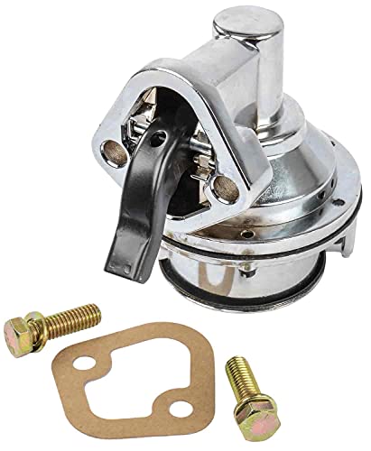 JEGS Mechanical Fuel Pump | 80 GPH / 303 LPH | 1/4 “ NPT Ports | 5.7 to 8 PSI | Chrome Finish | For Gasoline Only