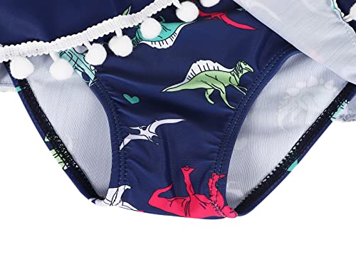 Wonderbabe Girls One Piece Swimsuits For Toddler Girls Colorful Dinosaur Swimwear Bathing Suit With Adjustable Strap Size 5-6 Years #TOP5
