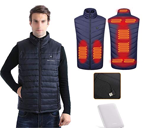 HYISHION Gilet Chauffant, USB Hiver Chaud Chargement Chauffante Vêtements, Lavable Hiver Chauffés Veste pour la Randonnée Hivernale au Ski, Pêche, Camping en Plein Air Randonnée Chasse,XL Cover