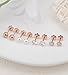 Enticera 4Pairs Flat Back Earrings for Women 14K Gold Hypoallergenic Cartilage Earring for Sensitive Skin CZ Opal Heart Star Ball Screw Back Nap Earrings for Helix Piercing Rose Gold StyleA