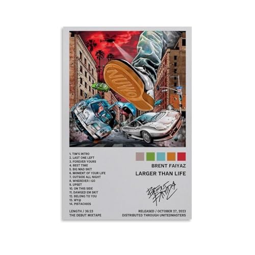 Brent Faiyaz LargerThan LifeArt Stampa di immagini moderna per la camera da letto, per soggiorno, estetica, su tela, decorazione per dormitorio, senza cornice, stile 30 x 45 cm