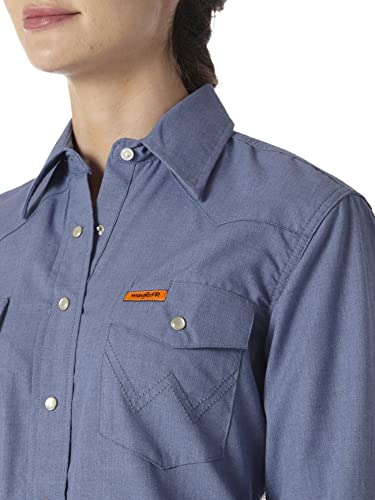 Wrangler Riggs Workwear Women's FR Flame Resistant Western Long Sleeve Twill Button Work Shirt3
