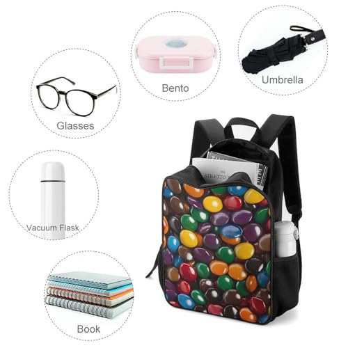 Candy Coated Chocolate Travel Backpack Casual Daypack Shoulder Bag with Adjustable Shoulder Straps for Hiking3