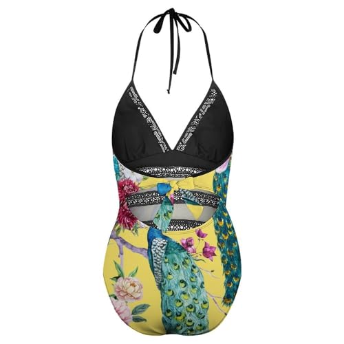 Maillot de bain une pièce galbant Fleurs de Paon anti-complexes - 5