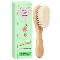 Molylove Baby-Haarbürste mit Holzgriff und superweichen Borsten Natur-Pur