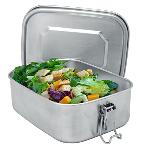 NERTHUS FIH 940 Stainless Steel Lunch Box 800 ml Stainless Steel Metal Lunch Box, Airtight, Lightweight, Reusable and Easy to Clean