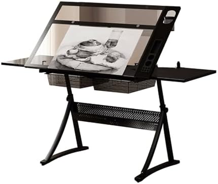 Adjustable Drafting Table with Tilting Top Ideal for Reading Writing Crafting Painting Height Adjustable Architect Desk