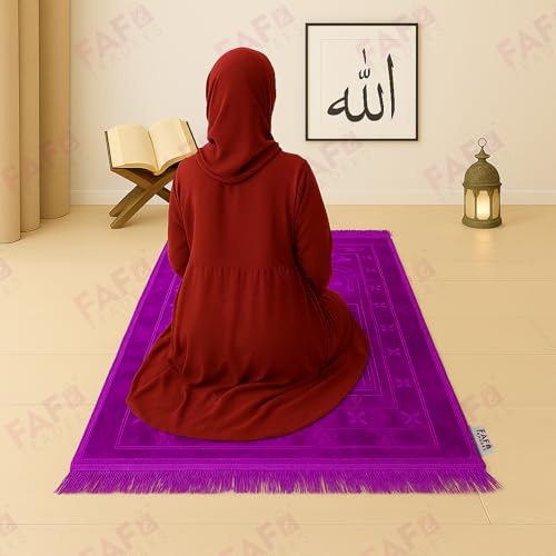 Image of Modern Premium Janamaz Prayer Mat Musalla Soft Velvet Mat for Salah Musallah and Namaz