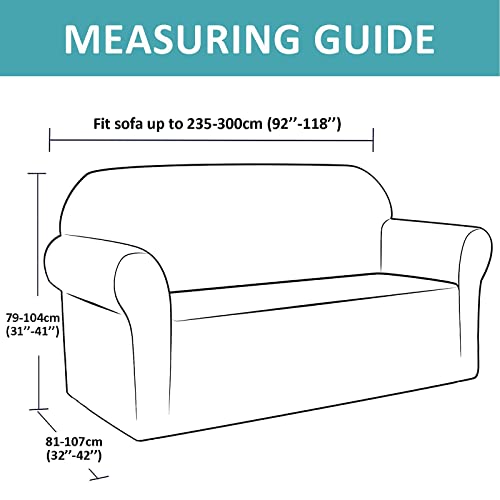 Teynewer Thick Velvet Sofa Covers 1 2 3 4 Seater High Stretch Non-Slip Couch Cover Elastic Furniture Protector Plush Sofa Slipcovers with 1 pillowcase for Living Room Dogs Cats Pet (4 Seater, Black) - Image 5