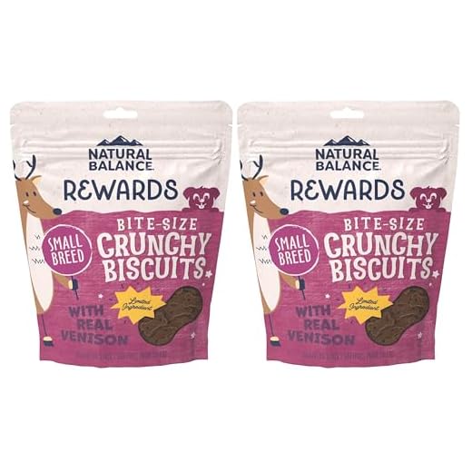 Natural Balance Limited Ingredient Rewards Crunchy Biscuits,Bite-Size Grain-Free Dog Treats for Small-Breed Dogs,Made with Real Venison,8 Ounce,(Pack of 2)
