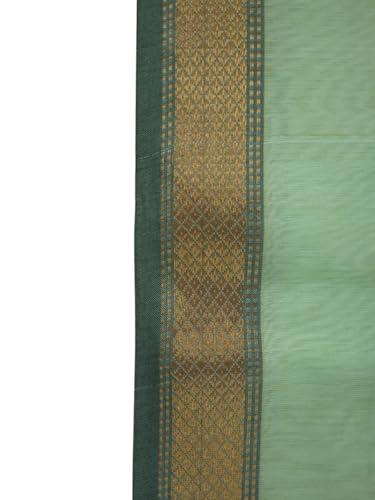Generic green maheshwari cotton silk saree – image 7