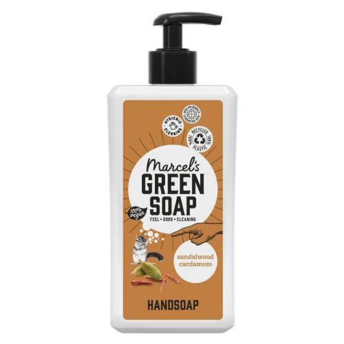 Marcel's Green Soap - Jabón de manos de sándalo y cardamomo - Dispensador de lavado de manos - Respetuoso con el medio ambiente - Vegano - 97% biodegradable - 500 ml