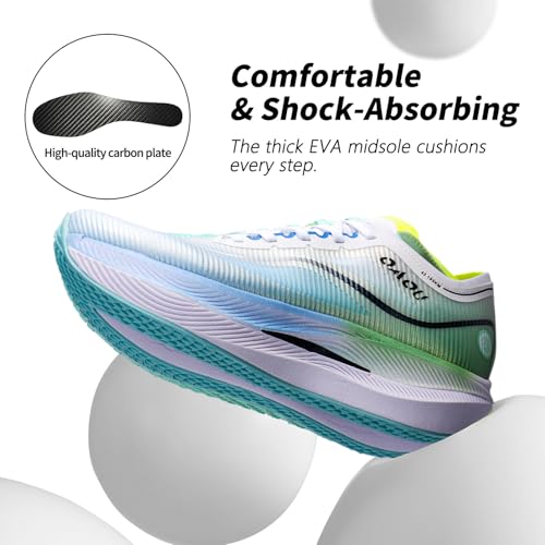 Image of Carbon Plate Marathon Running Racing Shoes Men Stable Support Shock-Relief Ultra-Light TPU Outsole Rebound Sneakers