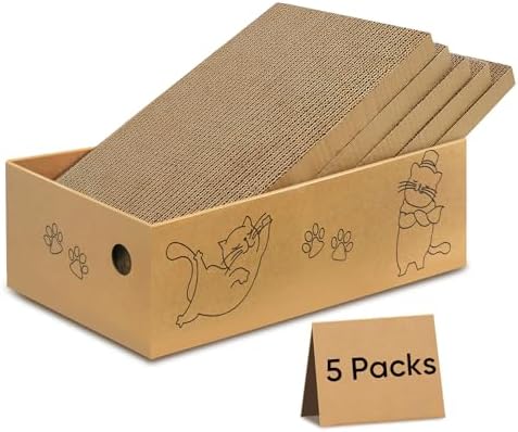 AGYM Cat Scratcher, 5 Packs in 1 Cardboard Box Cat Scratching Pad...