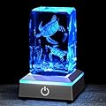 Eicxjui 3D Sea Turtle Crystal Night Light with Multicolor LED Base Glass Laser Engraved Sea Turtle Figurines Lamp Gifts for Boys Girls Lovers Birthday Christmas Room Decor Sea Turtle