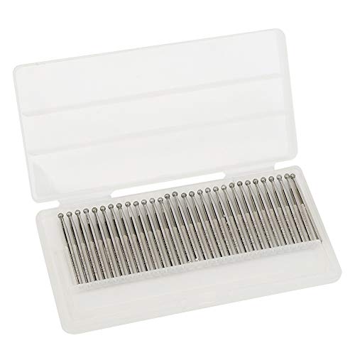 30 Pièces Tête à Bille Diamant Meulage Bits 3mm Fraises Rotatives Tête Sphérique Bavures Rondes Meulage Ensemble pour Gravure de Puissance
