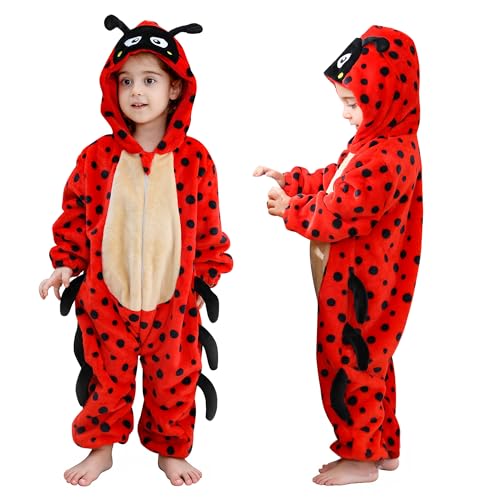 COOKY.D Kids Red Cartoon Pyjamas Hooded Costume Romper Outfit 3-4 Years