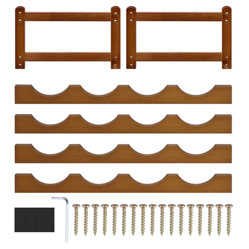 Fentar Weinregal für 8 Flaschen, 2-stöckiges Flaschenregal, Natürliches Weinregal Stapelbar aus Bambus, Stabiles Weinständer, Weinregale Schmal, Weinflaschenregal für Küche Bar Keller, 43*23.5*15cm